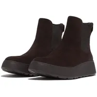 FitFlop Damen F-Mode Wildleder Flatform Chelsea Boots Stiefel, Schokobraun,