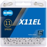 KMC Unisex – Erwachsene Silver X11EL 11-Fach Kette 1/2" x11/128, 118 Glieder, Silber
