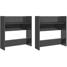 vidaXL Wand-Schuhschrank 60 x 18 x 60 cm hochglänzend grau / grau
