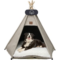 Mooipet Tipi Zelt für Haustiere mit doppelseitigem Kissen Haustierzelt für Hunde/Katzen Haustierhütte Abnehmbar und Waschbar Hundehaus für Meerschweinchen Kaninchen Hamster Kätzchen 60x60x70cm