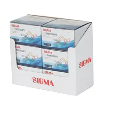 SIGMA Büroklammern, Metall, 75 mm, farbig sortiert, 80 Stück