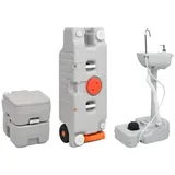 vidaXL Tragbare Campingtoilette mit Waschbecken und Wasserbehälter
