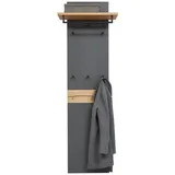 DIETER KNOLL Garderobenpaneel Eiche Bianco, Anthrazit, Holzwerkstoff, furniert, massiv, 45-60x187x28 cm, Made in Germany, Goldenes M, DGM-Klimapakt, Aufhängemöglichkeit, Hutablage, Kleiderstange, Garderobe, Garderobenpaneele, Garderobenpaneele