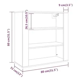 vidaXL Wandschrank 80 x 33 x 80 cm Weiß