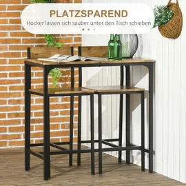 Homcom Bartisch Set 89 x 87 x 45 cm Braun