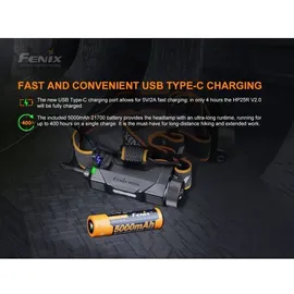 Fenix HP25R V2.0 LED Stirnlampe 1600 Lumen neutralweiß