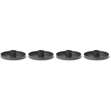 Novaliv 4er-Set Kerzenhalter 6cm Metall Stabkerzen Tafelkerzen SCHWARZ Adventskranz weihnachtliche Tischdekoration scandic chic Stabkerzenhalter Kerzenteller Kerzenständer Candle Holder Kerzenpin