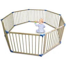 BITUXX Laufgitter Laufstall Spielgitter Spielstall Spielbereich Spielgehege Kindergehege Premium Ø 150 Cm Aus Pinienholz