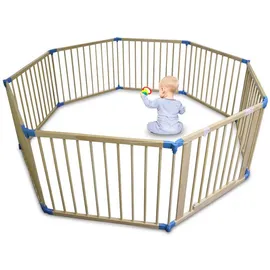 BITUXX Laufgitter Laufstall Spielgitter Spielstall Spielbereich Spielgehege Kindergehege Premium Ø 150 Cm Aus Pinienholz