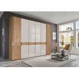 Wiemann Drehtürenschrank WIEMANN "Cardiff", weiß (glas weiß), B:295,2cm H:216cm T:58cm, Floatglas, Hartfaserplatte, Holzwerkstoff, Massivholz, Schränke, Drehtürenschrank, inkl. Türdämpfung