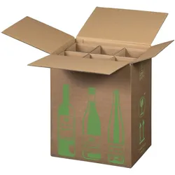 VEPATIM 5x Weinversandkarton ECO für  6 Weinflaschen mit DHL Zertifizierung