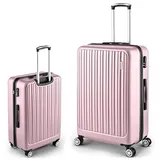 Easy Move ABS Hartschalenkoffer [ERGONOMISCH & SICHER] - Großer Trolley Koffer mit 360° Rädern, Zahlen Schloss - reisekoffer groß, hartschalenkoffer, Luggage (Pink, 65cm) *