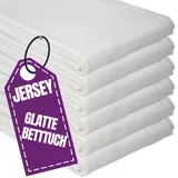 Jersey Bettlaken 180x200 cm 100% Baumwolle Creme ohne Gummizug