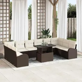 vidaXL Garten-Lounge-Set 11-tlg. braun