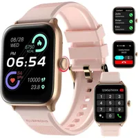 Smartwatch für Damen, 1.85" Fitnessuhr mit BluetoothAnruf/Sprachassistent, 100+ Sportmodi, Herzfrequenz- und Schlafmonitor, Schrittzähler Android... - Rosa