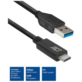 Act USB-A auf USB-C 1 m Schwarz