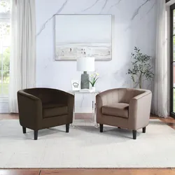 Sessel "Carlos", grau (taupe), B:74cm H:70cm T:77cm, ATLANTIC HOME COLLECTION, Sessel, Cocktailsessel, Loungesessel mit Samtstoff und Federkern
