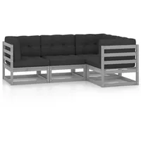 vidaXL 4-tlg Garten-Lounge-Set mit Kissen Kiefer Massivholz Modell 36