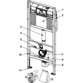 TECE base WC-Set mit WC-Betätigungsplatte Bauhöhe 1120 mm
