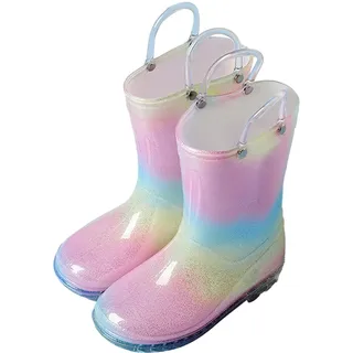 LOIJMK Gummistiefel Kinder 33 Regenstiefel Kinderstiefel Jungen Mädchen Regenschuhe Stiefeletten Wasserdicht Rutschfest Gummistiefel Rain Boots Reitstiefel Outdoor Gartenschuhe Regen Stiefel - 33 EU