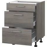 KOCHSTATION Auszugsunterschrank »KS-Trea U2AS50«, mit drei Auszügen, Breite 50 cm, Höhe 75 cm grau