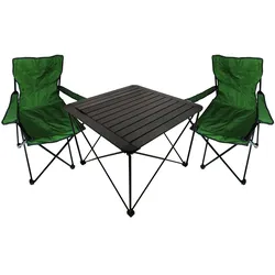 3teiliges Campingmöbel Set Campingtisch Campingstuhl L70xB70xH56cm