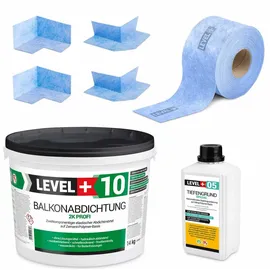LEVEL PLUS Dichtset 14 kg Balkonabdichtung 2K Badabdichtung
