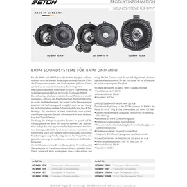 ETON UG BMW 10 XW – 10 cm 2-Wege Lautsprecher Coax System, passend für BMW