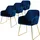 ML-Design Esszimmerstuhl 4er Set Samt blau