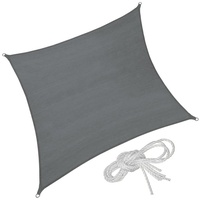 Tectake tectake® Polyethylen Sonnensegel quadratisch grau - 300 x 300 cm