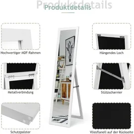 Homcom Ankleidespiegel Aluminium, Glas,