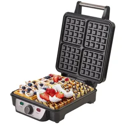 Camry CR 3025 Waffeleisen 4 Waffeln 1500 Watt Waffelmaker XXL für 4 Waffeln