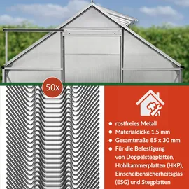 DEUBA 50x Gewächshausklammern-Set Hohe Rostbeständigkeit