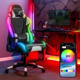 X Rocker Agility eSports RGB Gaming Bürostuhl mit LED-Beleuchtung & App-Steuerung - schwarz/weiß