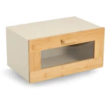 Zeller Brotkasten Metall/Bambus Beige