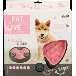 EAT SLOW LIVE LONGER Napf Eat Slow Live Longer Puzzle and Feed Pink, Kunststoff