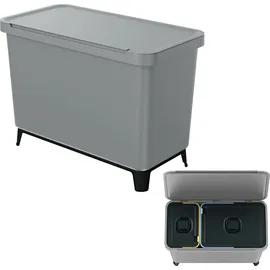 KEDEN Recycling-Sortiersystem 57 x 29 x 41 cm 2-tlg. grau