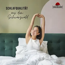 schwarzwaldmarie Eva 7-Zonen-Taschenfederkern mit 400 Federn, Wendefunktion und Viscoauflage, Größe: 140 x 200 cm, Härtegrad: Soft – Mittelfest