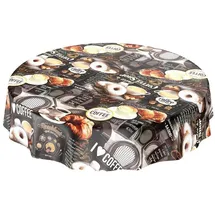 ANRO Tischdecke Wachstuch Rund 120 cm Dunkelgrau