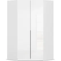 otto home Eckkleiderschrank OTTO HOME "Kleiderschrank Schrank Ankleidezimmer Schlafzimmer Garderobe AGORDO", weiß (alpinweiß, hochglanz weiß), B:117cm H:229cm T:117cm, Holzwerkstoff, Schränke, Eckkleiderschrank, voll ausgestattet mit großzügigem Stauraum, 2 Höhen