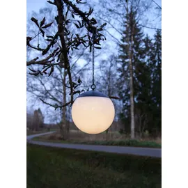 Star Trading LED Solar Kugelleuchte Kunststoff, Metall Ø 20 cm 1 Stück weiß