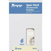 Kopp Rivo Profi-Pack: 6 Schutzkontakt-Steckdosen mit erhöhtem Berührungsschutz, 945117052