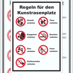 Aufkleber Regeln Kunstrasenplatz A5 (148x210mm)