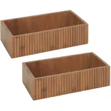 Wenko Aufbewahrungsbox Mera, 2er Set, aus geräuchertem Bambus