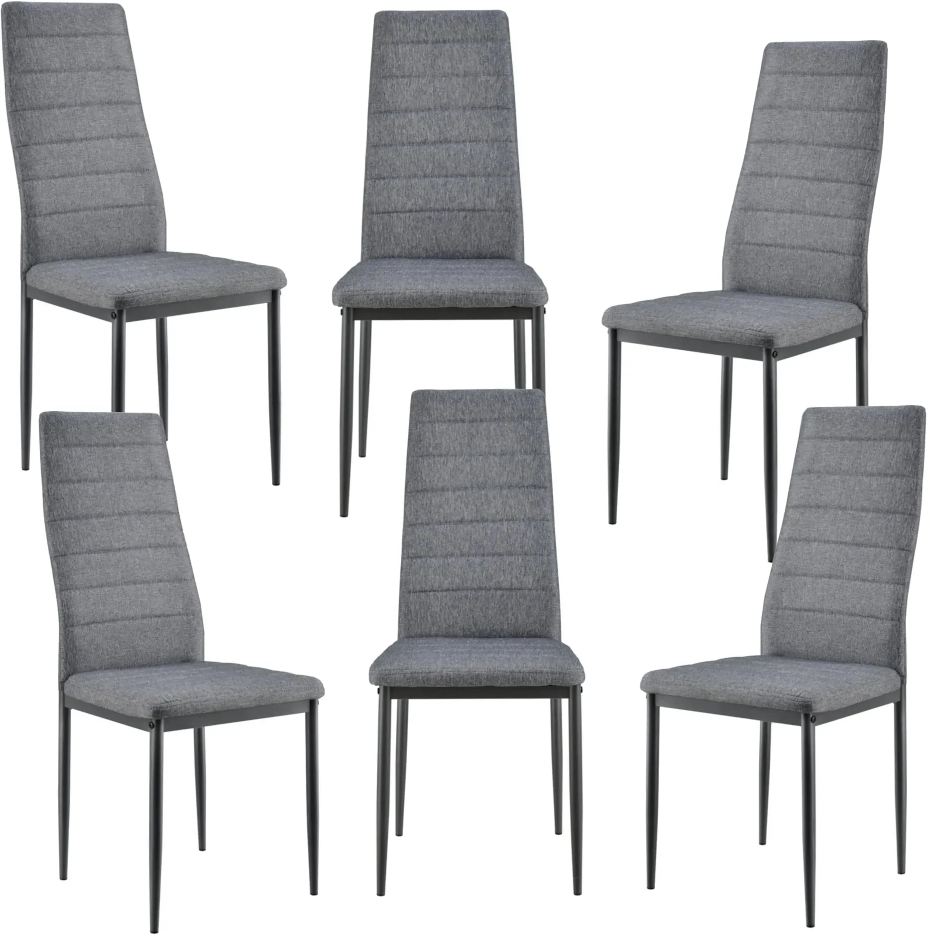 Esszimmerstuhl Lidköping 6er Set Grau en.casa