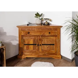 Massivmoebel24 Eckkommode 107 x 80 x 54 cm Honig
