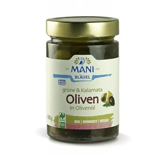 Mani Grüne & Kalamata Oliven in Olivenöl bio