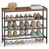 VASAGLE Schuhregal 30 x 75 x 69 cm vintagebraun/tintenschwarz