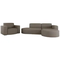 Fun Möbel Sofa Set 2-teilig Sessel und Ecksofa PALMA