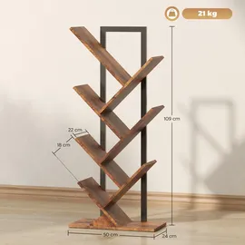 Homcom Bücherregal 24 x 109 x 50 cm Rustikal Braun